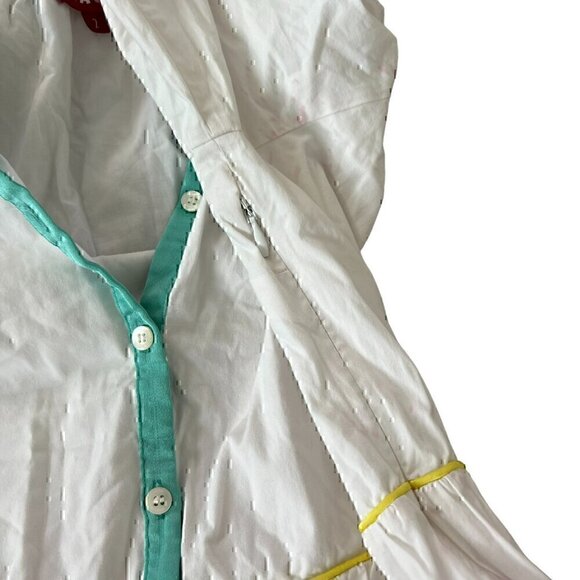 Staud Womens Dress 2 White Demi Maxi Puff Sleeve Button Tiered Zipped Pockets - Picture 10 of 16